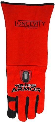 Longevity LONGEVITY WELDING ARMOR S06-M Goat Suade Palm and Red Stick Gloves and