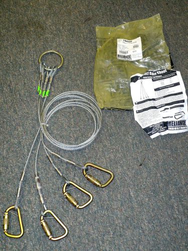 New reliance 6&#039;- 4 leg steel 1/4&#034; wire rope cable lift rigging sling bridle-free for sale