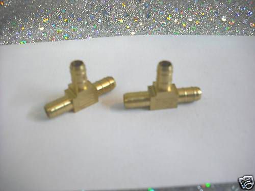 BARBED TUBE TEE Brass Double Barbed 1/4&#034; I.D. Tube