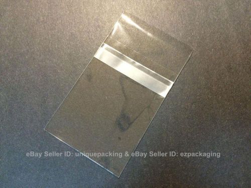 5000 Pcs 2 3/4 x 3 3/4 (P) Clear Resealable / Cello / BOPP Bags 2x3 -Tape on Bag