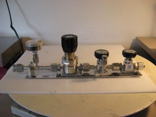 1/2&#034; high purity gas stick, aptech 100 regulator, gauge, 2 tescom valves for sale