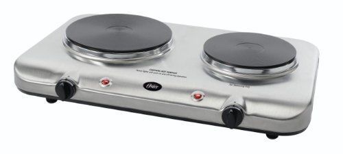 Portable Hot Plate Double Burner Electric Cooking Stove Easy Clean Oster 1500W