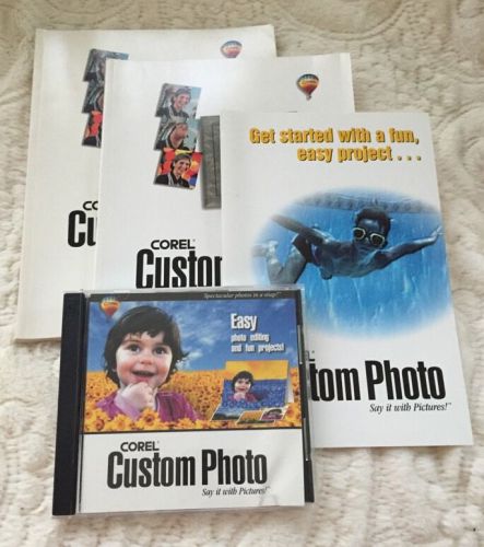 Corel Custom Photo Editing 2 CDs Plus 3 User Guides Manuals