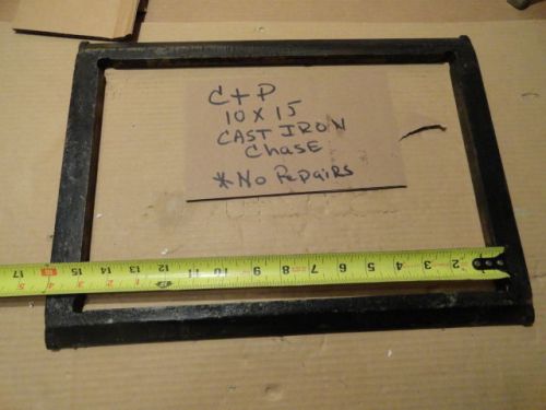 Vintage Letterpress Printing 10X15 Chandler Price Cast Iron Chase