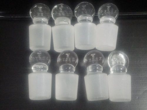 Lot of 8 pcs. Pyrex st22 Solid Pennyhead Glass Stoppers Penny Head