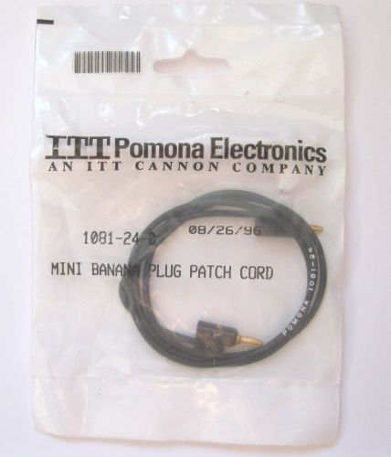 Pomona stackable 24&#034; mini banana plug patch cord, black - p/n: 1081-24-0 for sale