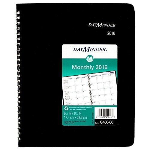 DayMinder Monthly Planner 2016, Wirebound, 6-7/8 x 8-3/4 Inches, Black