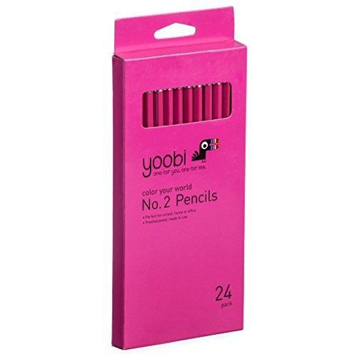 Yoobi Color your World No. 2 Pencils Pink (24 Count)