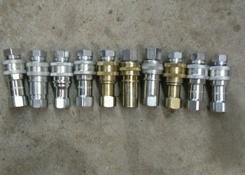 (10) hydraulic quick connect disconnect coupling 1/4&#034; npt - carpet cleaning etc. for sale