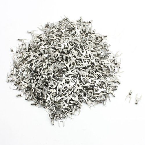 uxcell SNB1.25-4 AWG 22-16 Fork Type Uninsulated Spade Cable Terminal 1000pcs