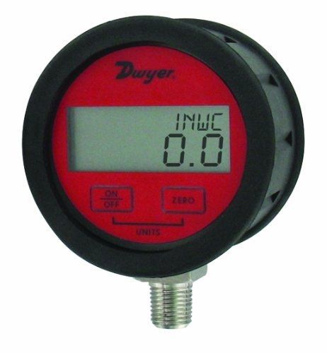 Dwyer DPGAB Series Digital Pressure Gauge with Boot, Dry Air, Range 0 to 500
