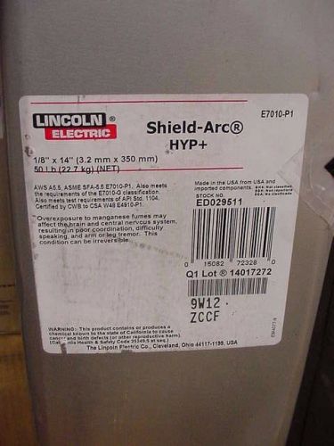 Lincoln Shield-Arc HYP 70+ 7010  1/8&#034; welding rods 50 LB AWS E7010