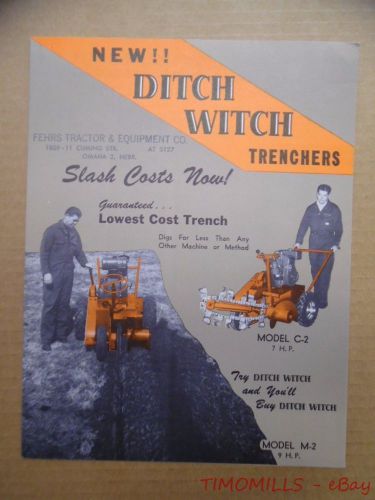 1958 ditch witch model m-2 trencher catalog brochure charles machine works perry for sale