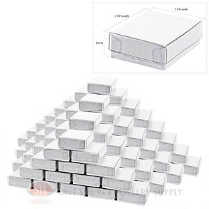 100 New White Clear View Top Gift boxes 2 1/8&#034; x 1 5/8&#034;