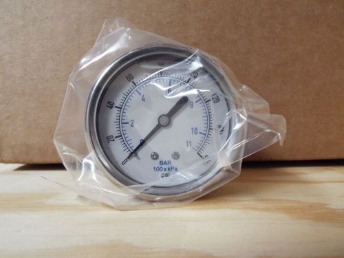 0-160 psi/bar 2.5&#034; stainless brass center back mount pressure gauge for sale