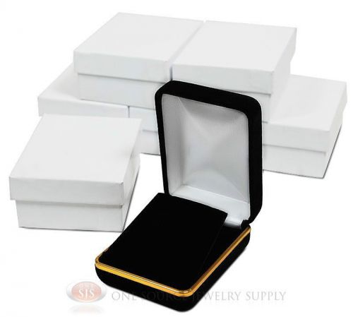 6 piece pendant earring black velvet jewlery gift boxes 2 1/4&#034;w x 3&#034;d x 1 1/4&#034;h for sale