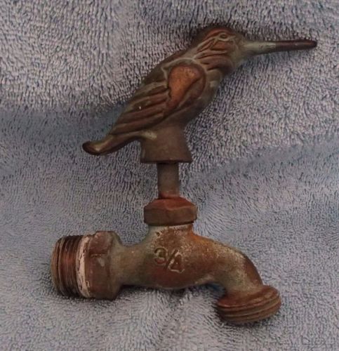 Vintage Brass 3/4&#034; Standard Hose Bib Faucet Brass Hummingbird Figure