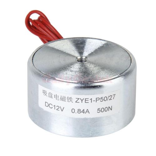 DC 12V ZYE1-P50/27 Electric Lifting Solenoid Electromagnet Lift Holding 50mm