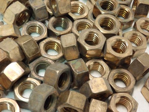 Lot of 190 1/2&#034;-13 hex nut silicon bronze nuts -3/4&#034; wide 7/16 thick fastener g5 for sale