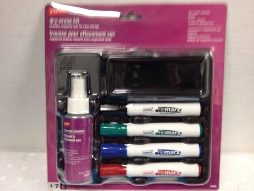 STAPLES REMARX DRY ERASE KIT 4 COLORS~CLEANER &amp; ERASER W/MAGNETIC STORAGE TRAY