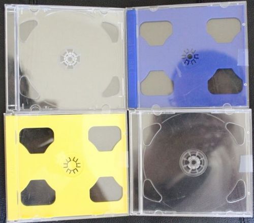 lot 4 transparent &amp; color DOUBLE side Blank holder Cases Jewel Case FOR CD DVD