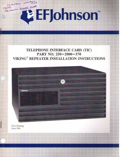 Johnson Manual VIKING REPEATER TELEPHONE INTERFACE CARD