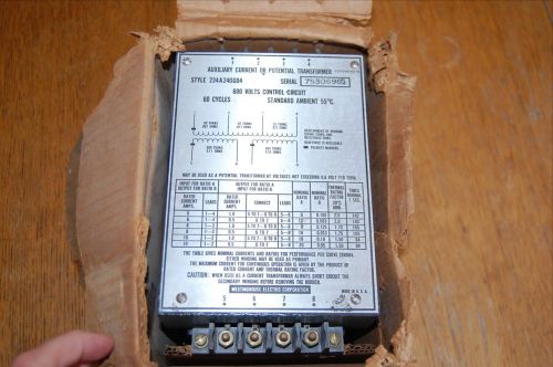 Westinghouse 234a240g04 auxiliary current or potential transformer 600v 60 cycle for sale