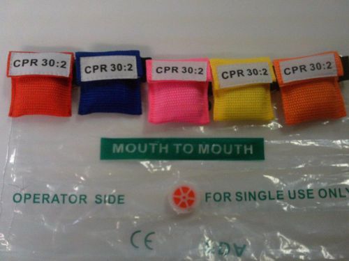 200 Assorted Color CPR Keychain Mask Face Shield Disposable 5 Colors!