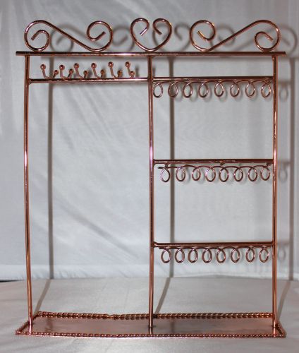 **New** Copper Jewelry Display Stand Earring Necklace Holder Organizer Unbranded
