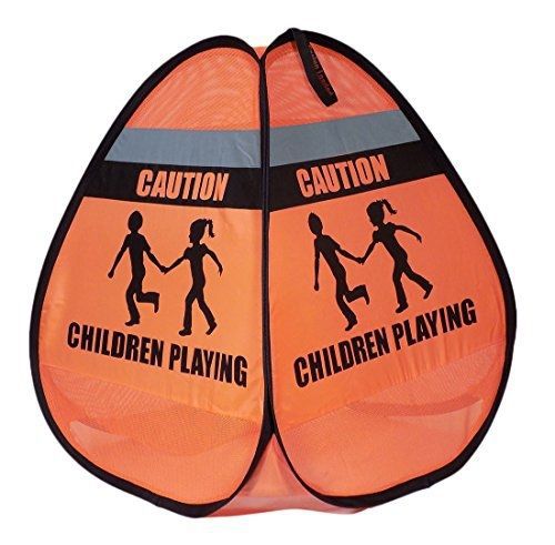 Novus Children at Play Weighted Pop Up Orange Safety Cone Sign With Reflective
