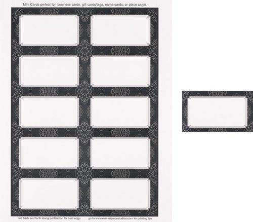 Great Papers!  Black &amp; Silver Business Cards, 25 sheets/250 cards, 3.5&#034; x 2&#034;