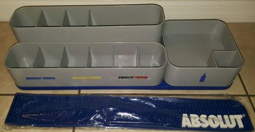 Absolut Vodka Bloody Mary Garnish Condiment Tray With Bar Mat New