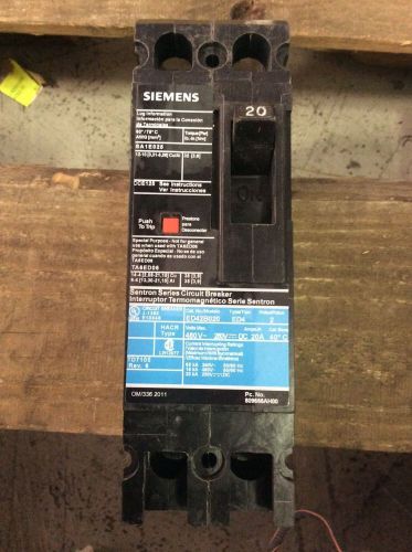 Siemens Circuit Breaker ED42B020 20 Amp 480 Volt 2 Pole