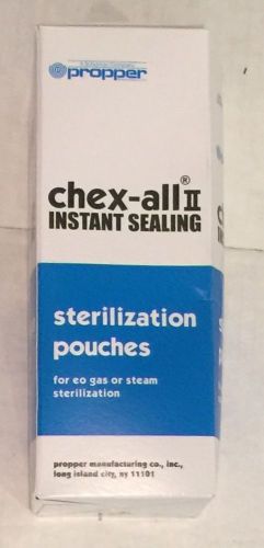 BOX OF 250 PROPPER Chex-all II Instant Sealing Sterilization Pouches 3x8&#034; 024008