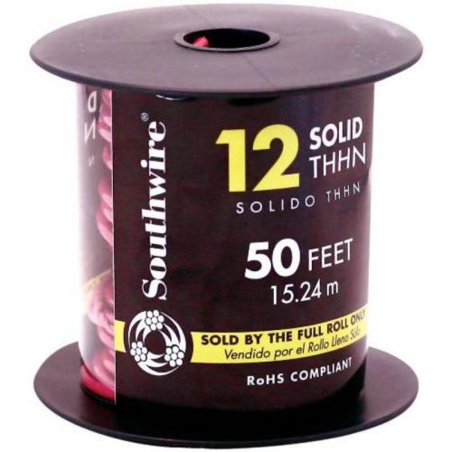 Thhn solid 12gauge red 50&#039; southwire company misc. wire 11589917 032886009822 for sale