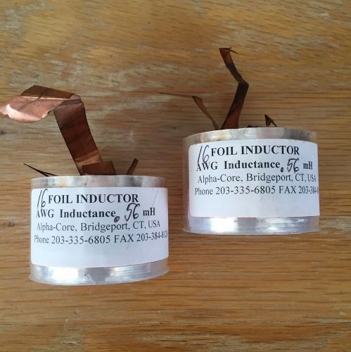 Set of Two, 16 AWG Foil Inductors .56 mH Inductance