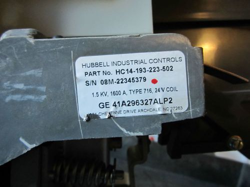Hubbell Contactor GE 41A296327ALP2 (KOMATSU GE0647)