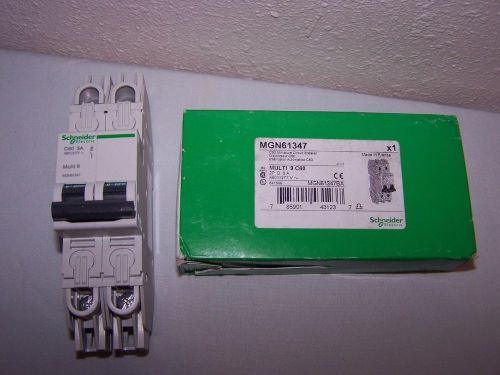 Schneider electric mgn61347 circuit breaker multi 9 c60 2p 3a new in box for sale