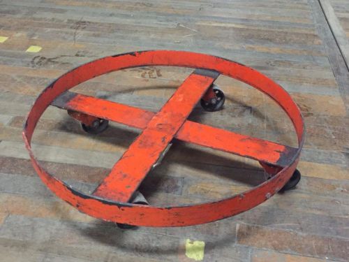 24&#034; d barrel dolly push cart 55 gallon round drum steel wheels global used for sale