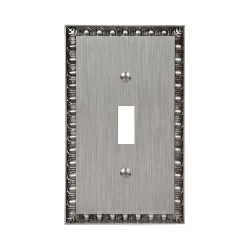 Amertac 90tan egg &amp; dart antique nickel cast wall plate, 1 toggle for sale