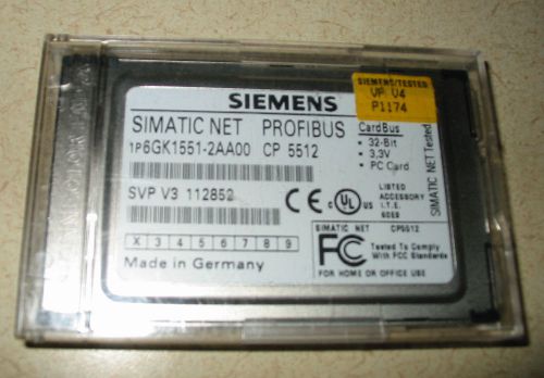 SIEMENS SIMATIC NET 6GK1551-2AA00 CP 5512 Karte (CARD) PCMCIA PROFIBUS - USED