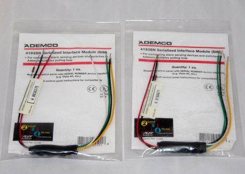 Lot of 2 Ademco 4193SN Serialized Interface Module (SIM) Two-Zone New!!!