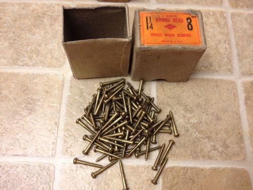 1 1/4 8 screw round head Solid Brass Screws Rare Vintage 50s ACME Company