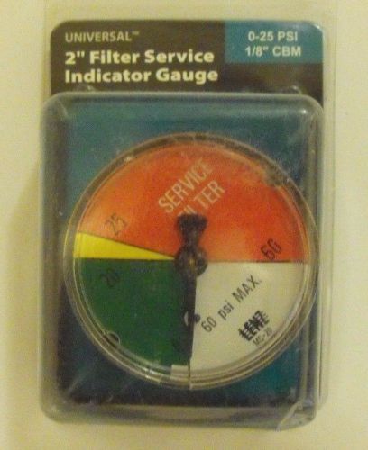 Apache universal 2&#034; filter service indicator gauge 0-25psi 1/8&#034; cbm for sale