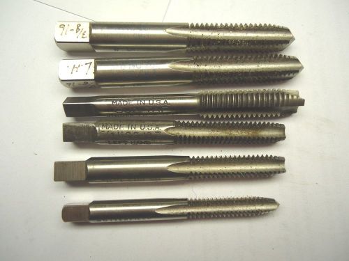 6 LEFT HAND TAPS THREE 3/8&#034; - 16 TWO 5/16&#034; - 18 ONE 1/4&#034; -20 USA
