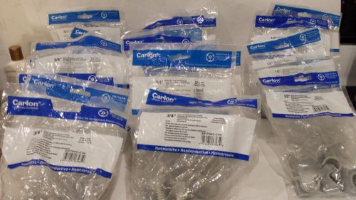 Carlon nylon masonry conduit clamp 15 bags of 3/4 &amp; 5 bags of 1/2 in (5 per bag) for sale