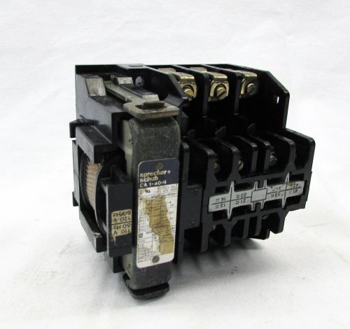 Sprecher and Schuh CA 1-40-N Coil 120V 80A Open 3HP Contactor with Aux