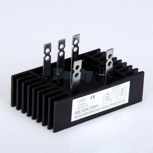 3-phase diode bridge rectifier 100a amp 1200v volt sql100a easy to mount black for sale