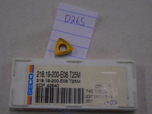 10 NEW SECO 218.19-200-E08 CARBIDE INSERTS. GRADE: T25M {D265}