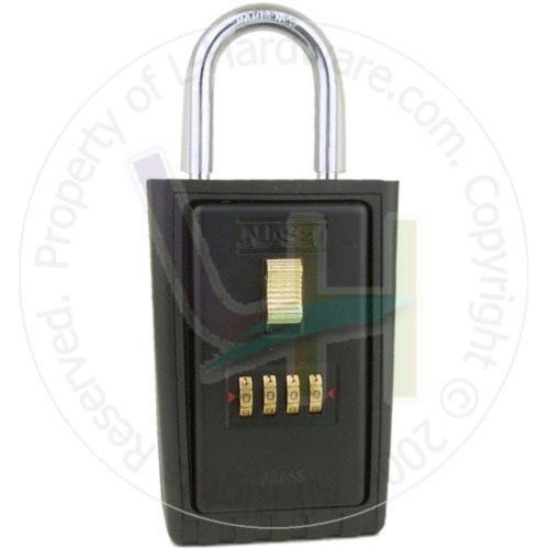 Nu-set 2020-3 4-number combination lock box with keyed shackle for sale